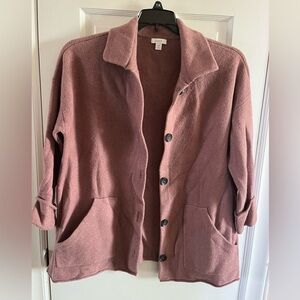 Button front cardigan tunic sweater jacket, size small petite
